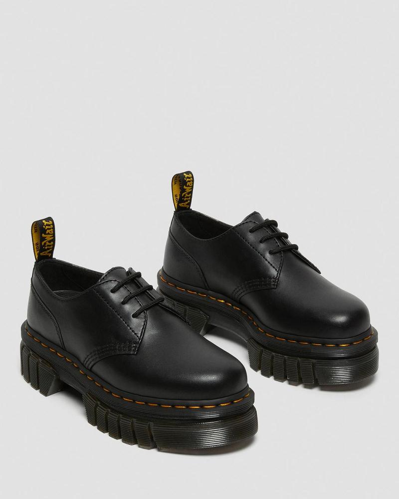 Black Women's Dr Martens Audrick Nappa Leather Platform Shoes | CA 391SGL